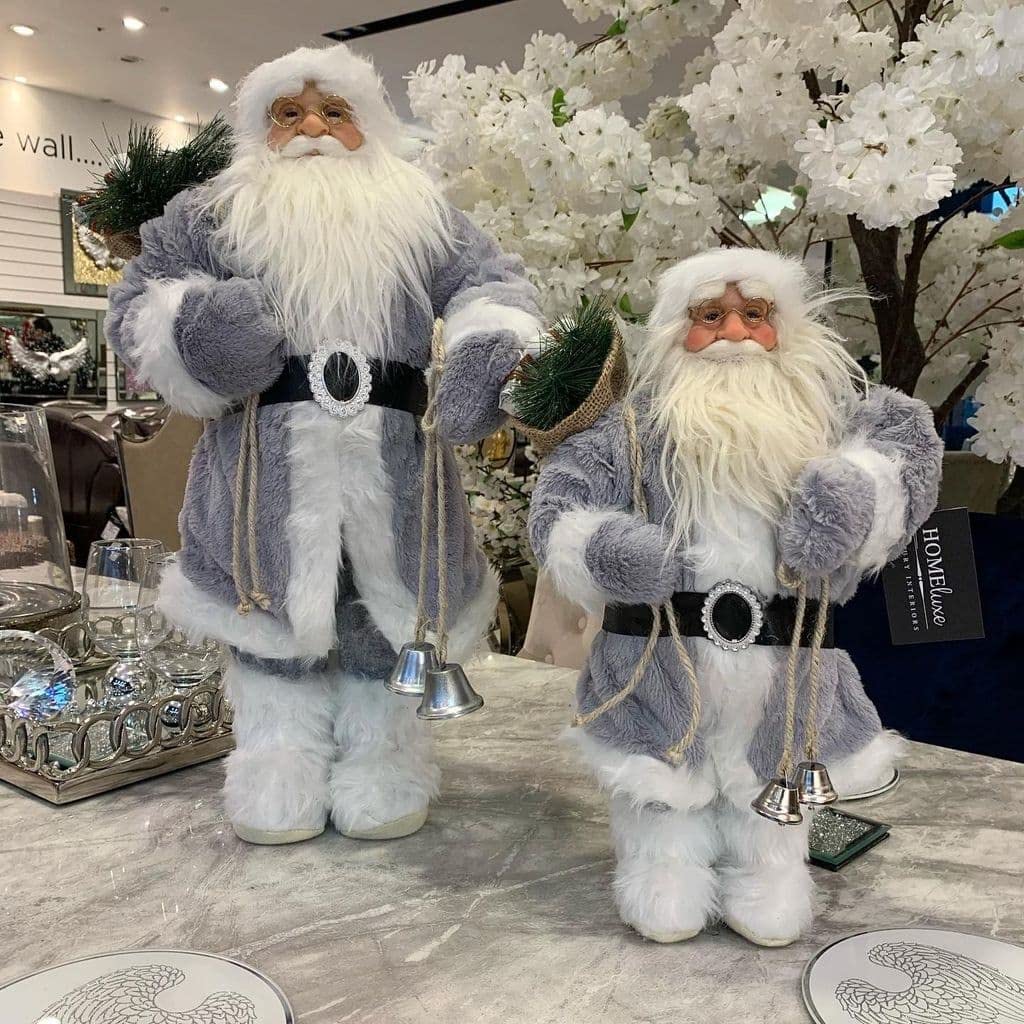 Home Luxe 60cm Grey and White Santa Claus Plush Figurine